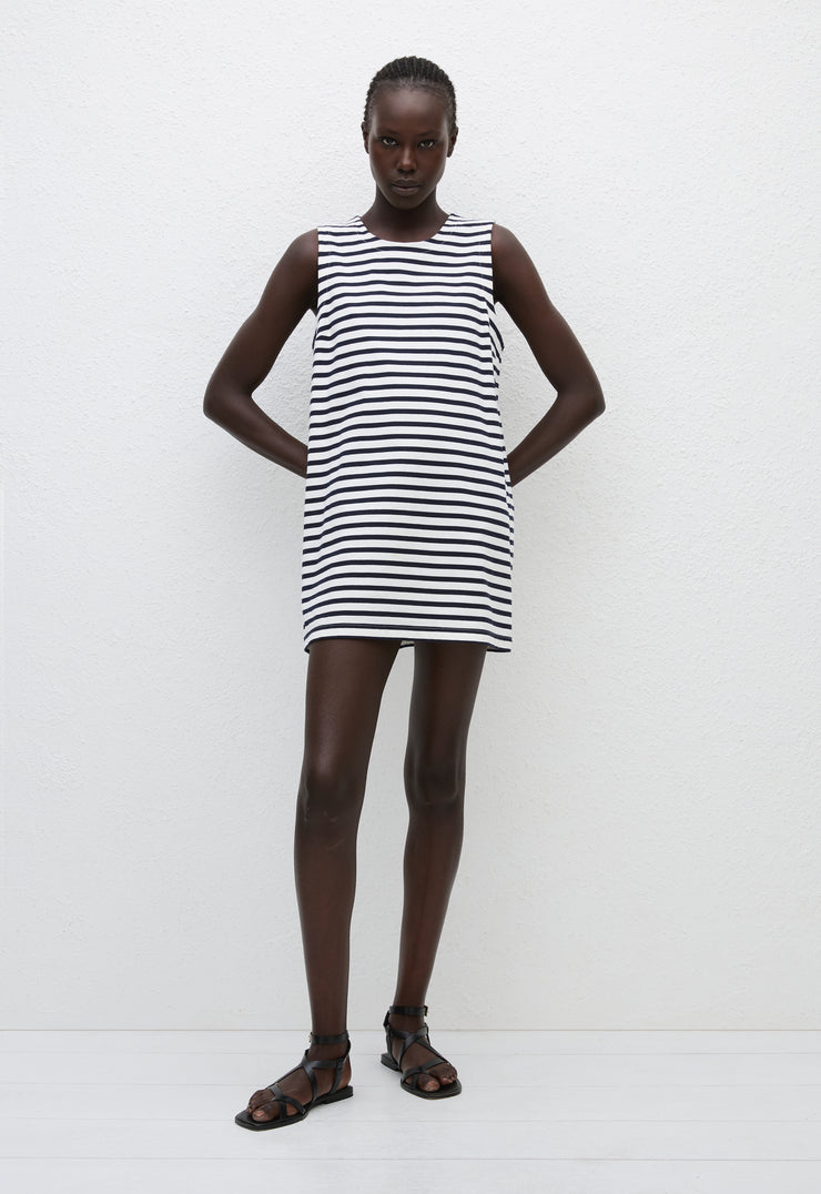 Stripe Shift Dress - Navy/White - Matteau