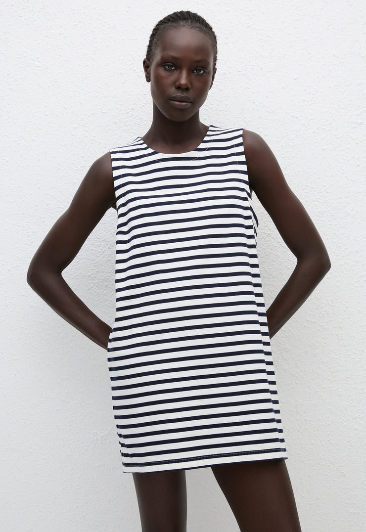 Stripe Shift Dress - Navy/White - Matteau