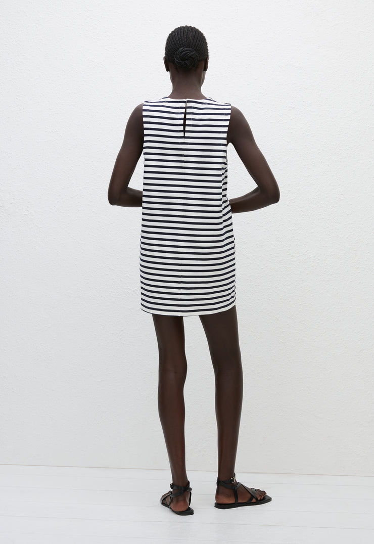 Stripe Shift Dress - Navy/White - Matteau