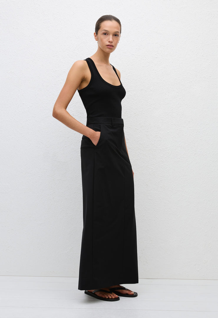 Relaxed Tailored Skirt - Black - Matteau