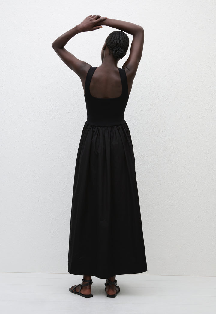 Knit And Cotton Dress - Black - Matteau Knit And Cotton Dress - Black - Matteau