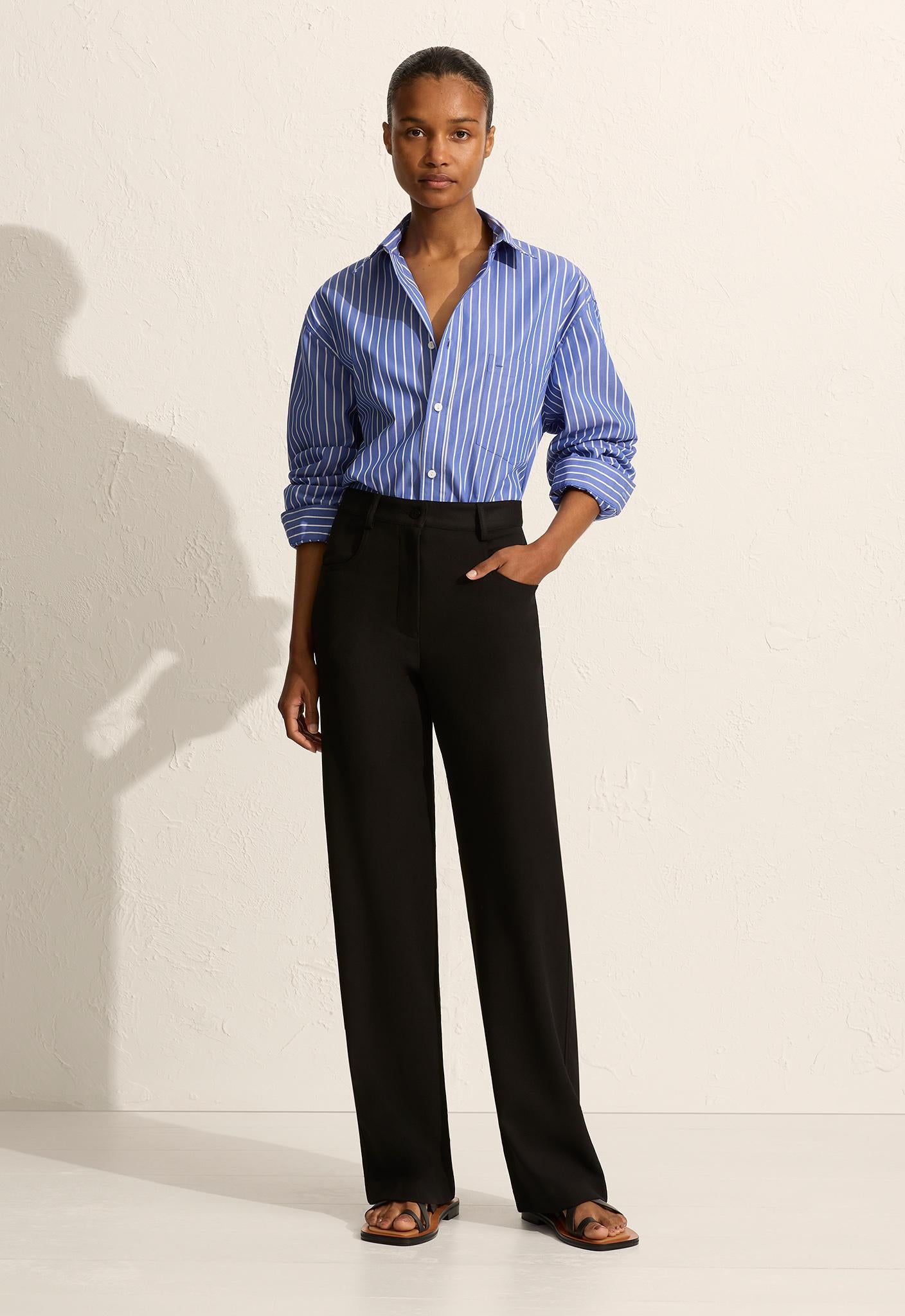 Classic Stripe Shirt - Lapis Stripe - Matteau