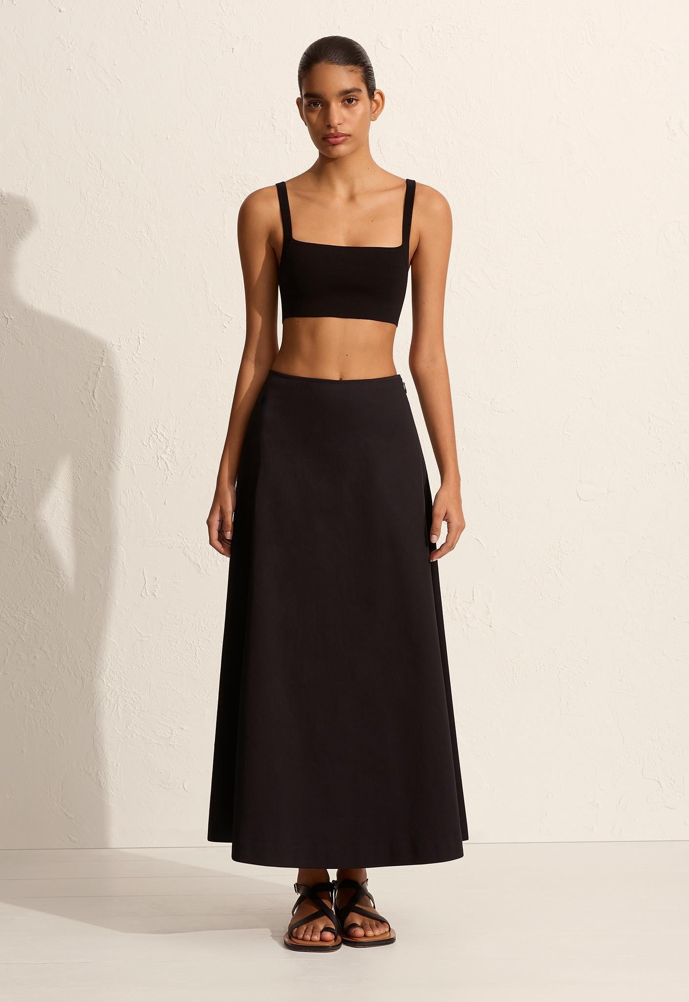 A-Line Skirt - Black - Matteau