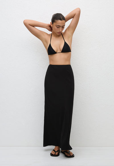 Bias Elastic Skirt - Black - Matteau