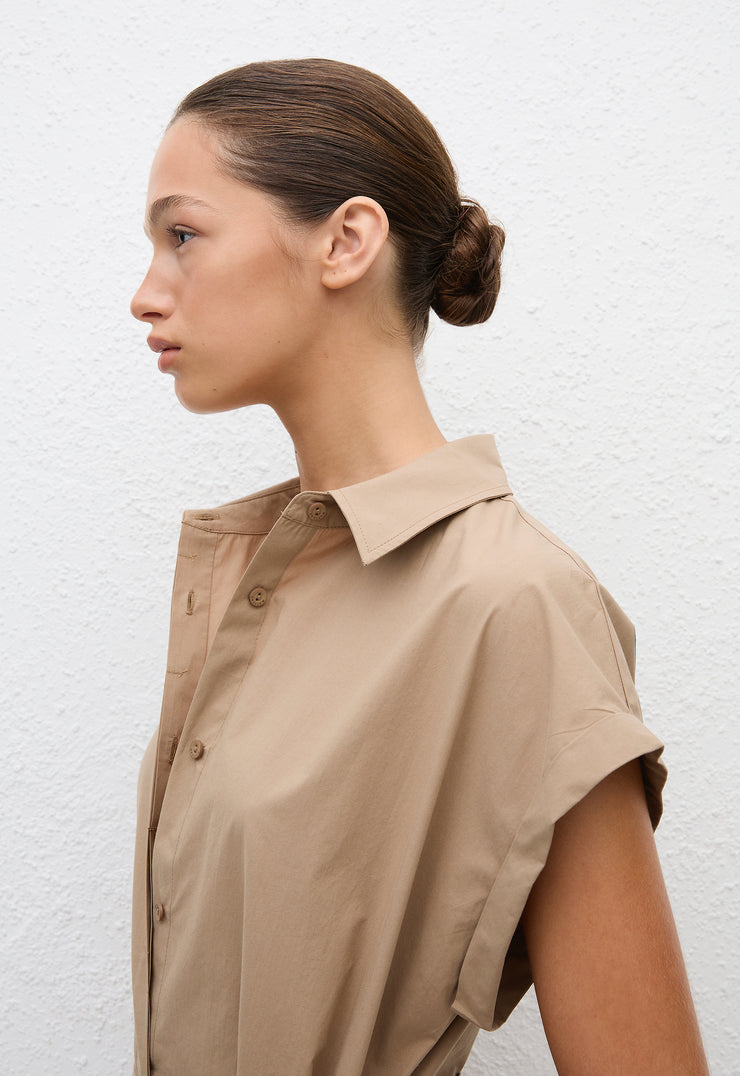 Mini Shirt Dress - Stone - Matteau