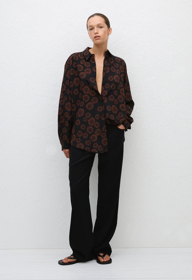 Long Sleeve Silk Shirt Panama - Matteau