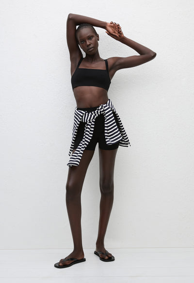Square Knit Crop Tank - Black - Matteau