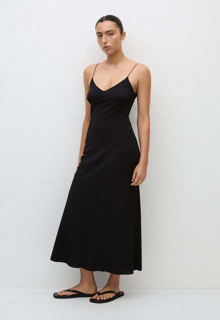 Low Back Slip Dress - Black - Matteau