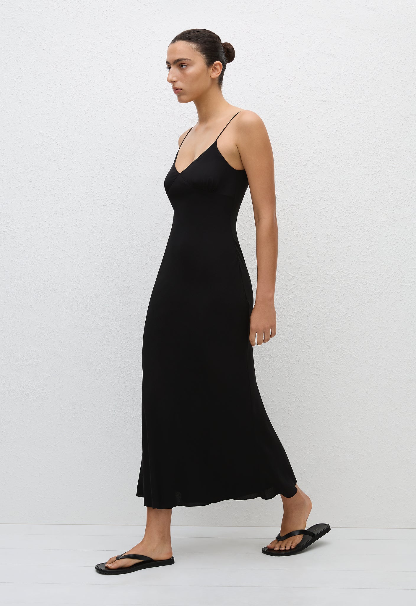 Low Back Slip Dress - Black - Matteau