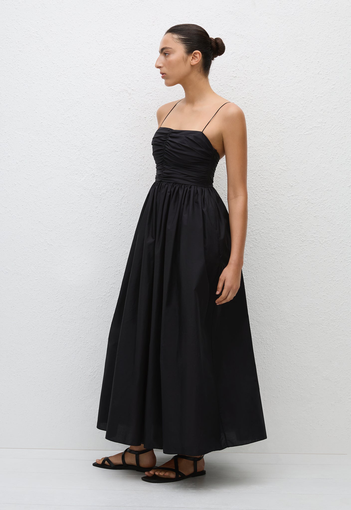 Gathered Bodice Dress - Black - Matteau