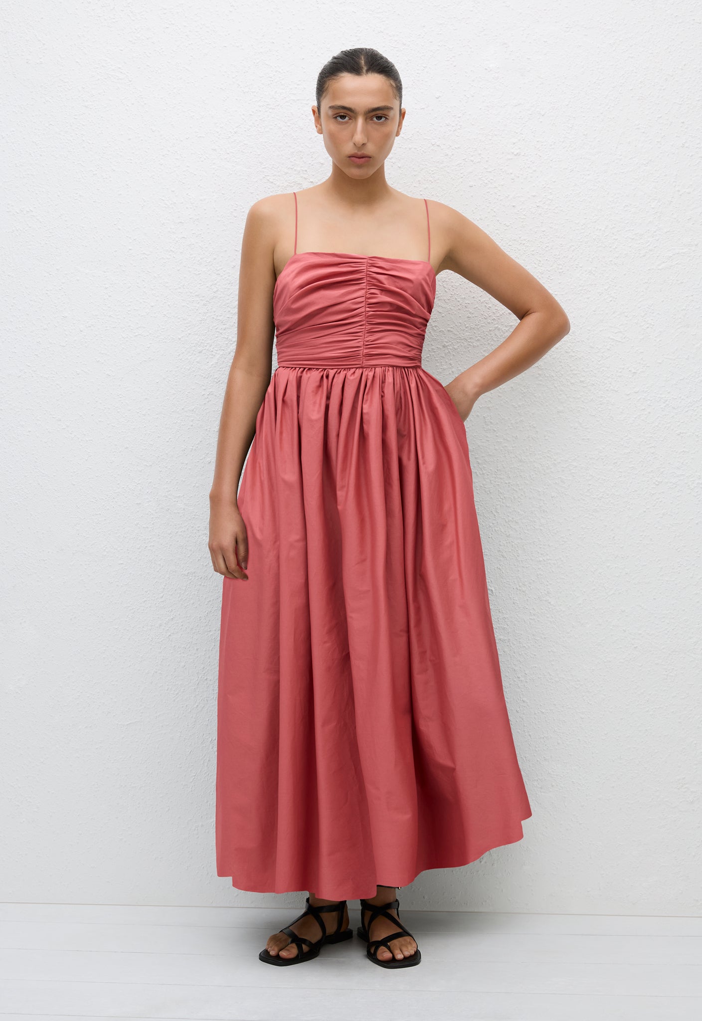 Gathered Bodice Dress - Rose - Matteau