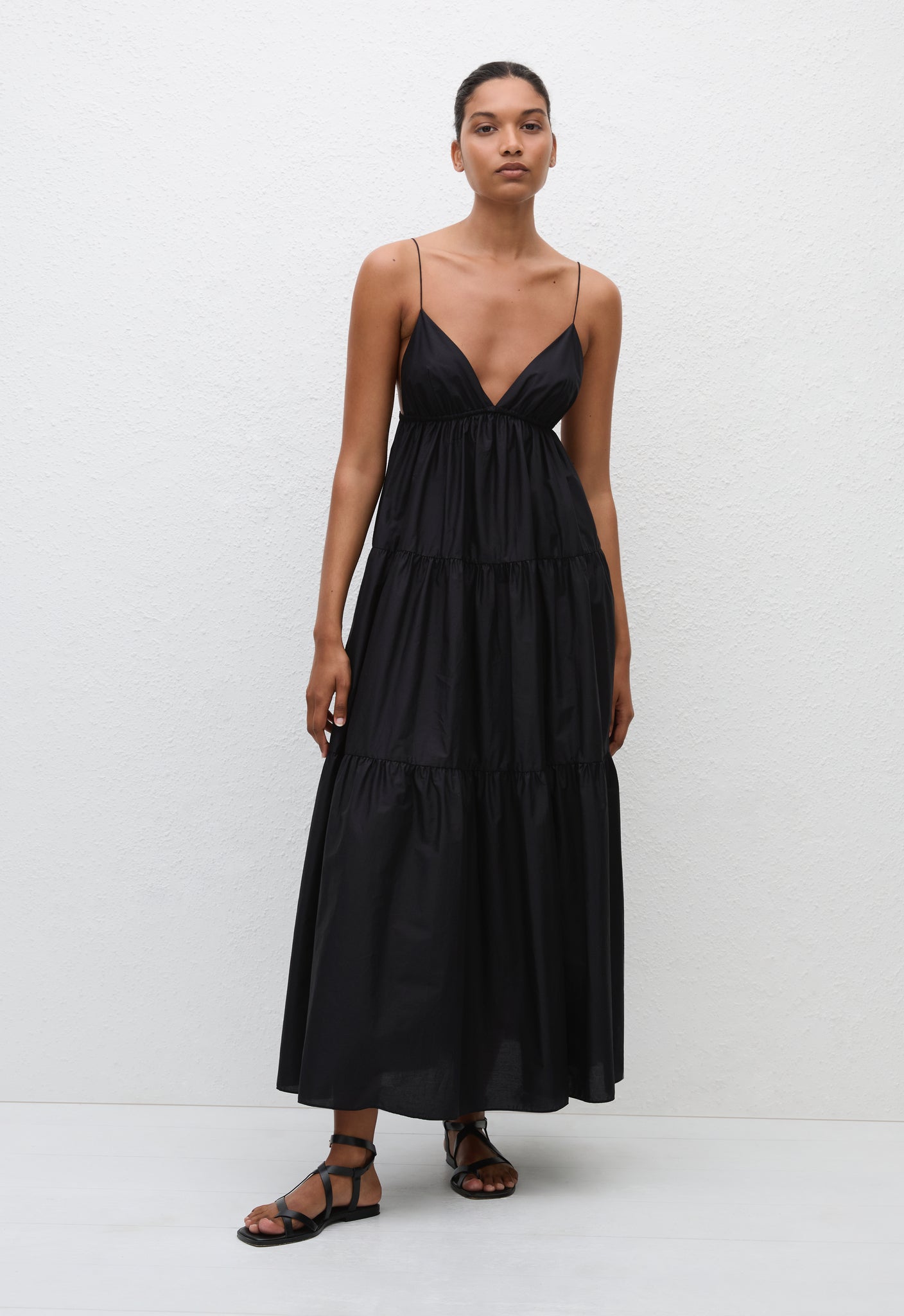 Triangle Tiered Sundress - Black - Matteau