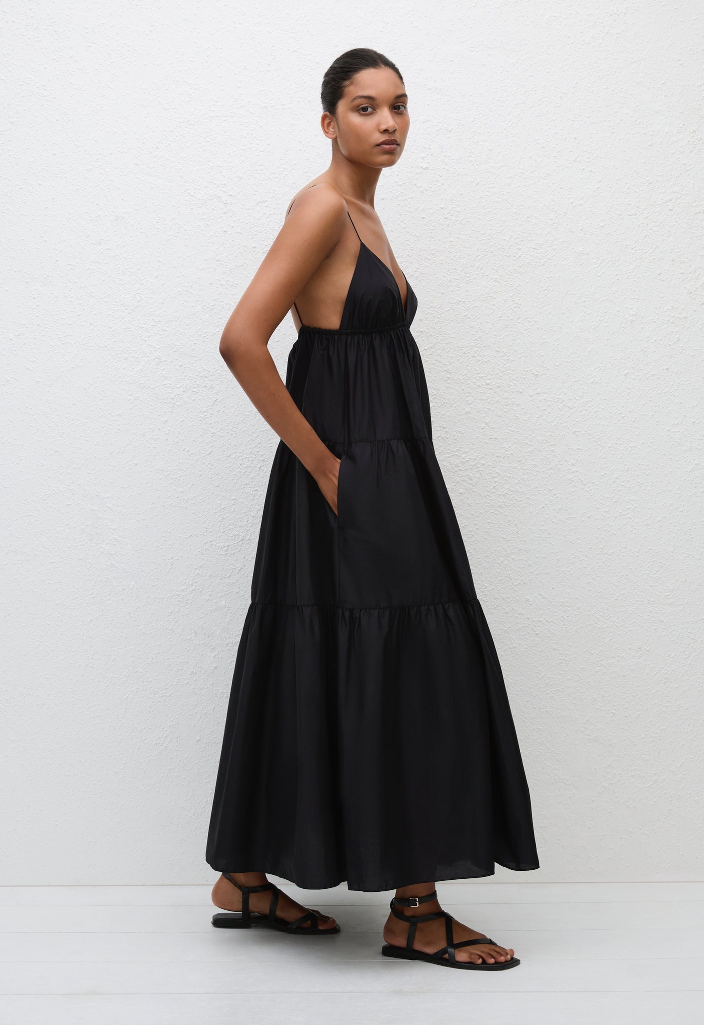 Triangle Tiered Sundress - Black - Matteau