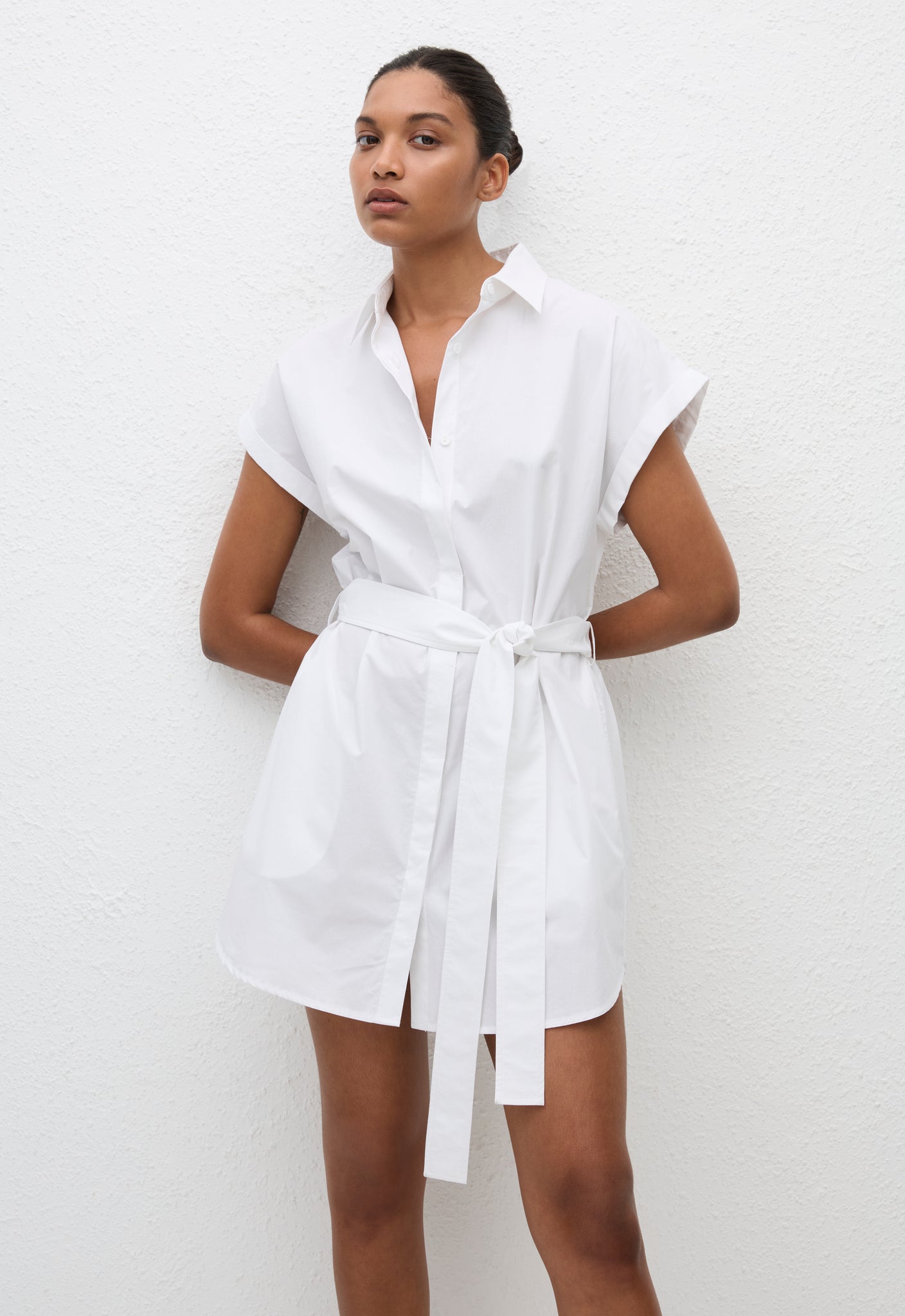 Mini Shirt Dress - White - Matteau