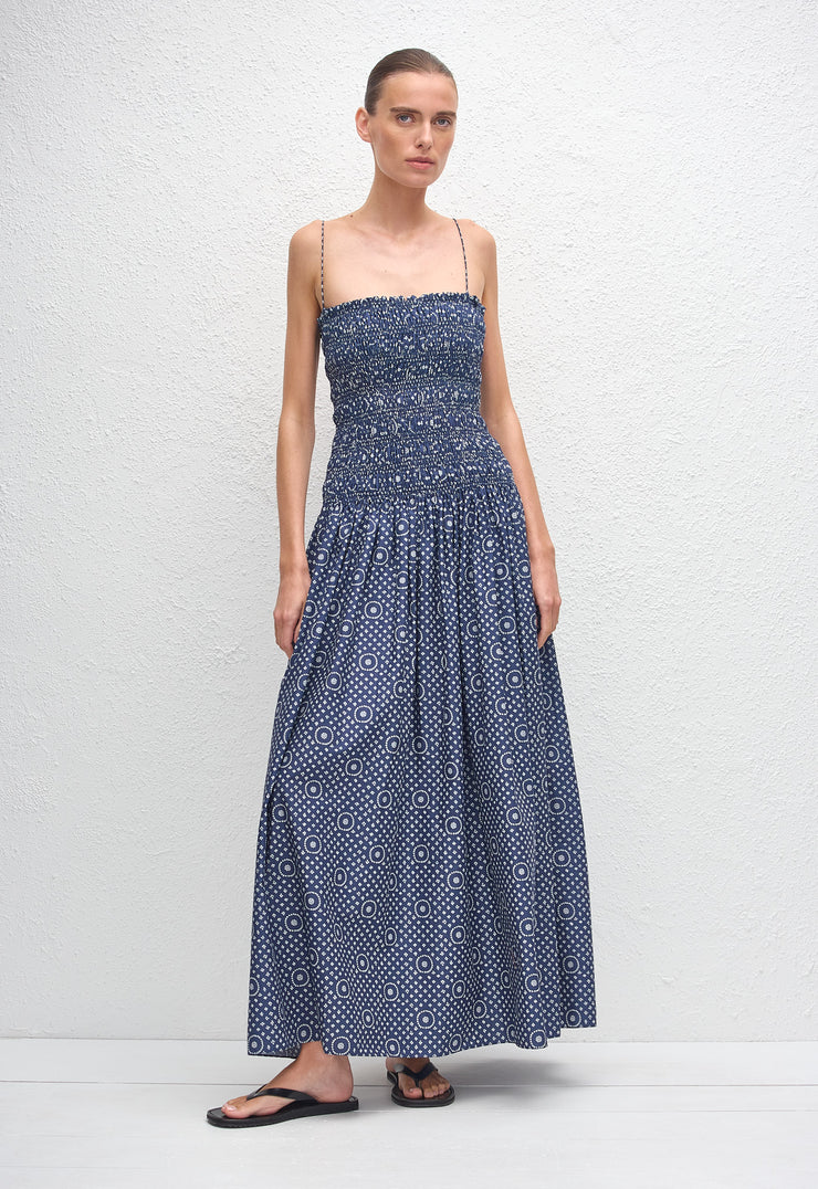 Shirred Drop Waist Dress - Bluebell - Matteau