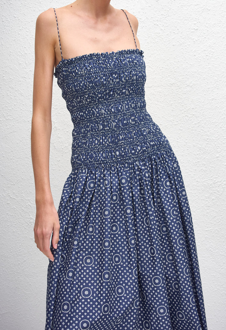 Shirred Drop Waist Dress - Bluebell - Matteau
