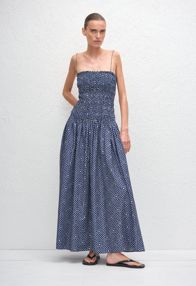 Shirred Drop Waist Dress - Bluebell - Matteau