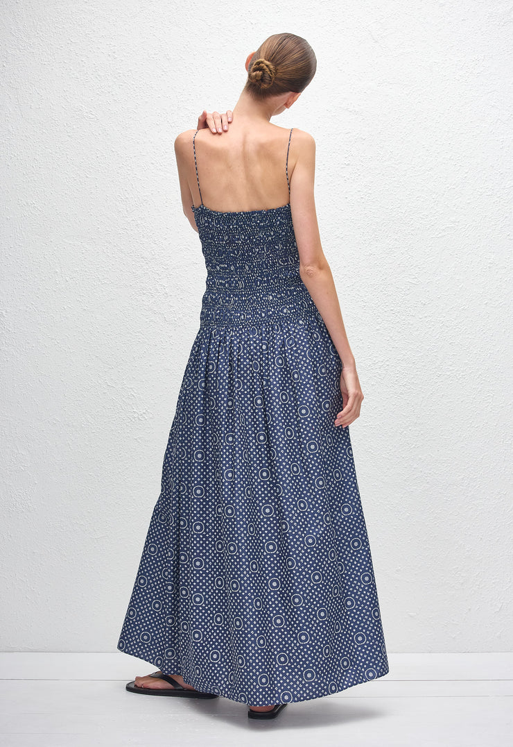 Shirred Drop Waist Dress - Bluebell - Matteau