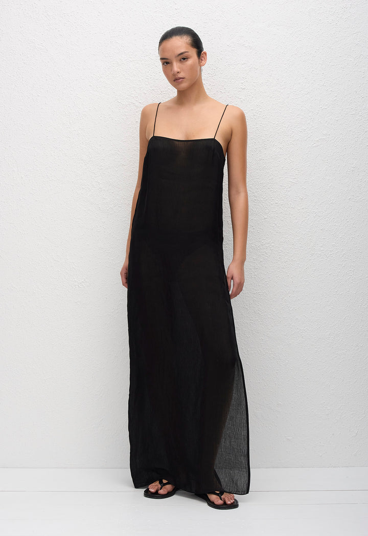 riu RちゃんSheer layered camisole dress SHCDR_BLACK_SHEERCAMIDRESS_FLU