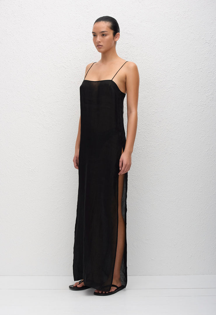 Sheer Cami Dress - Black - Matteau