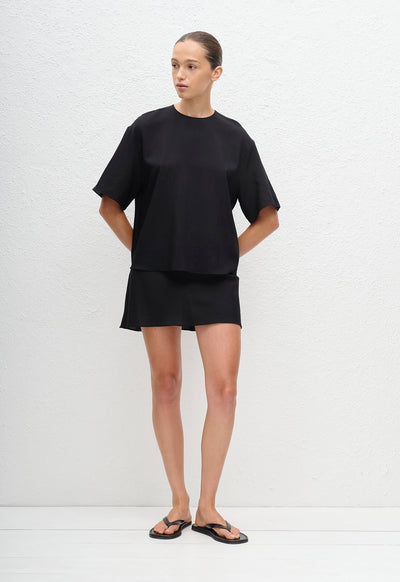 Sheer Wool Tee - Black - Matteau