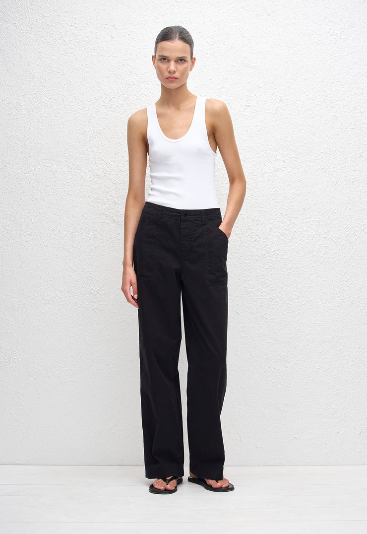 Straight Leg Cargo Pant - Black - Matteau