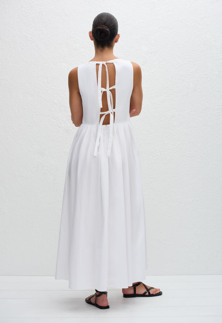 Matteau Tie Back Midi Dress - White Matteau Tie Back Midi Dress - White