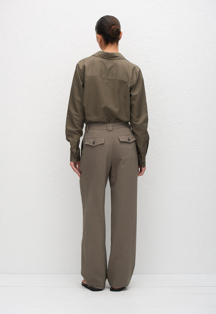 Tailored Pleat Trouser - Myrtle - Matteau