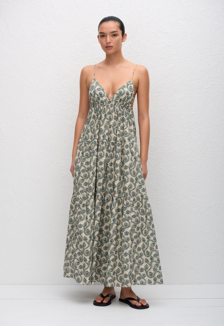 Triangle Tiered Sundress - Vine - Matteau