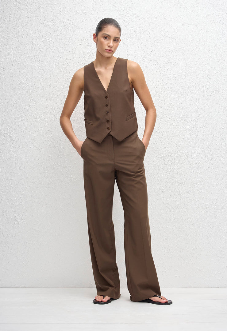 Tailored Waistcoat - Coffee - Matteau