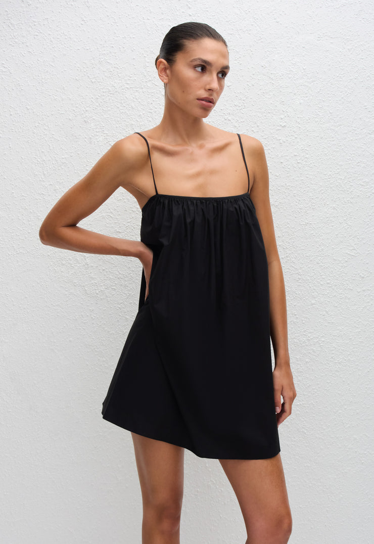 Voluminous Cami Mini Dress - Black - Matteau