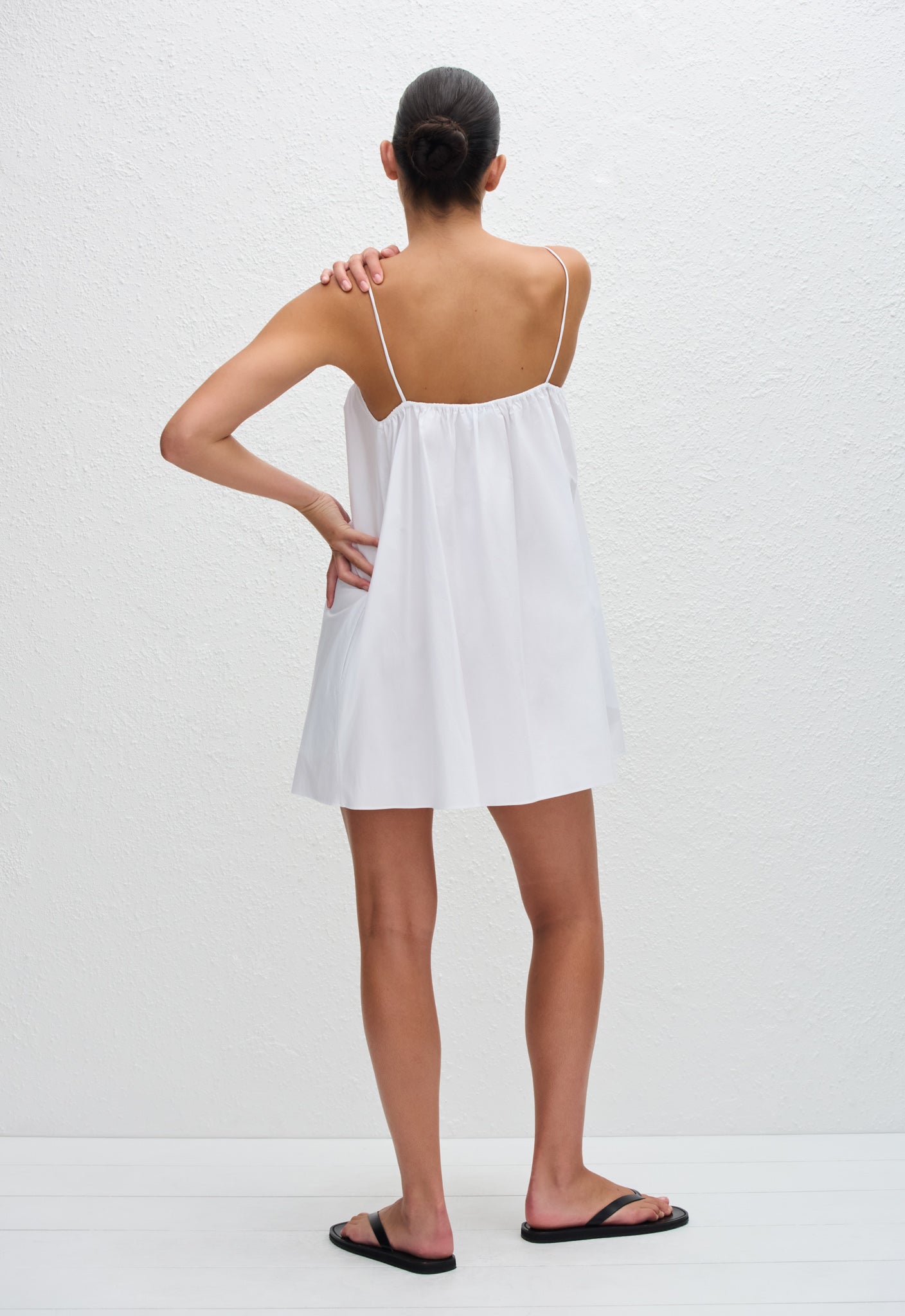 Voluminous Cami Mini Dress - White - Matteau