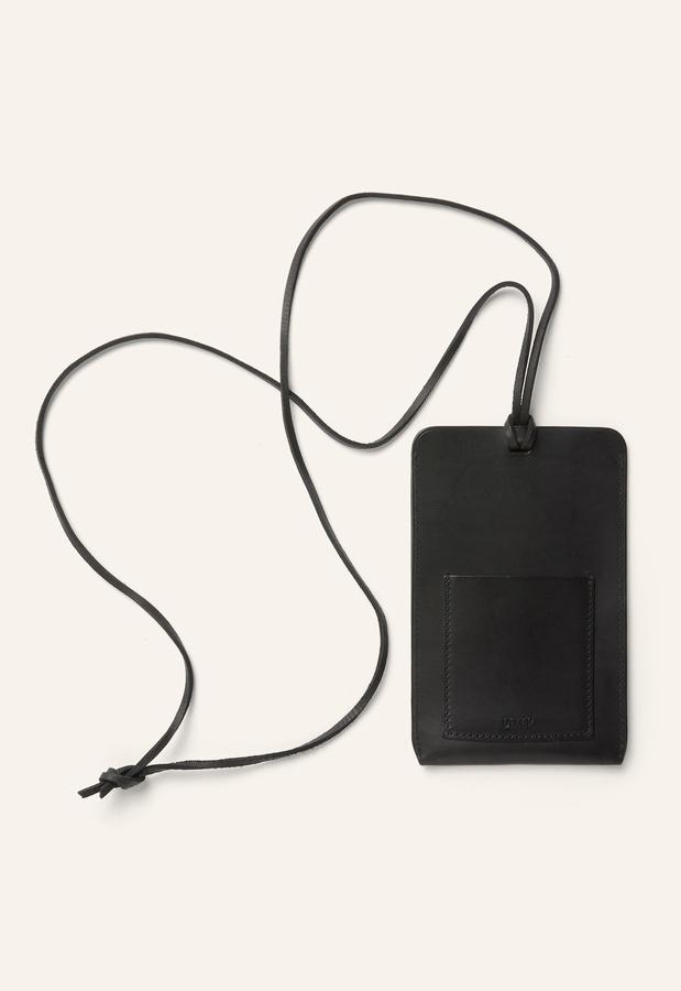 Del'Ep Leather Phone Carrier Black - Matteau