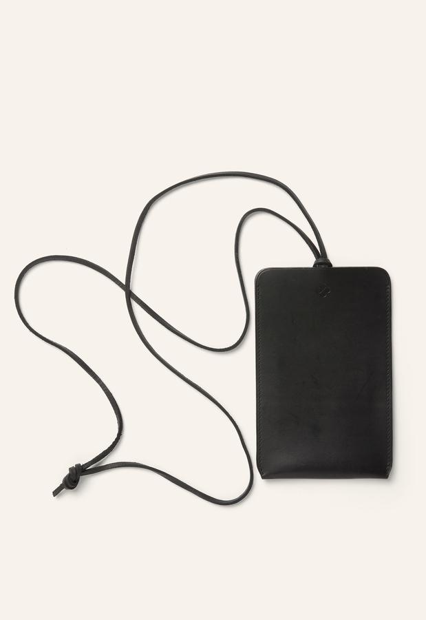 Del'Ep Leather Phone Carrier Black - Matteau