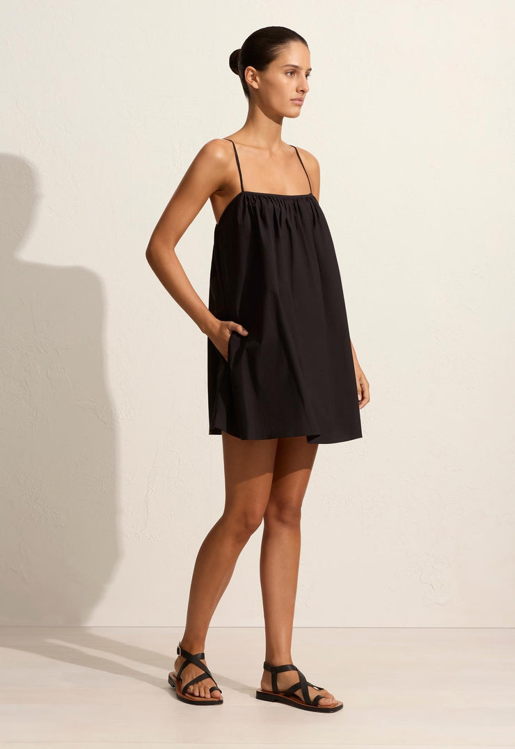 Voluminous Cami Mini Dress - Black - Matteau