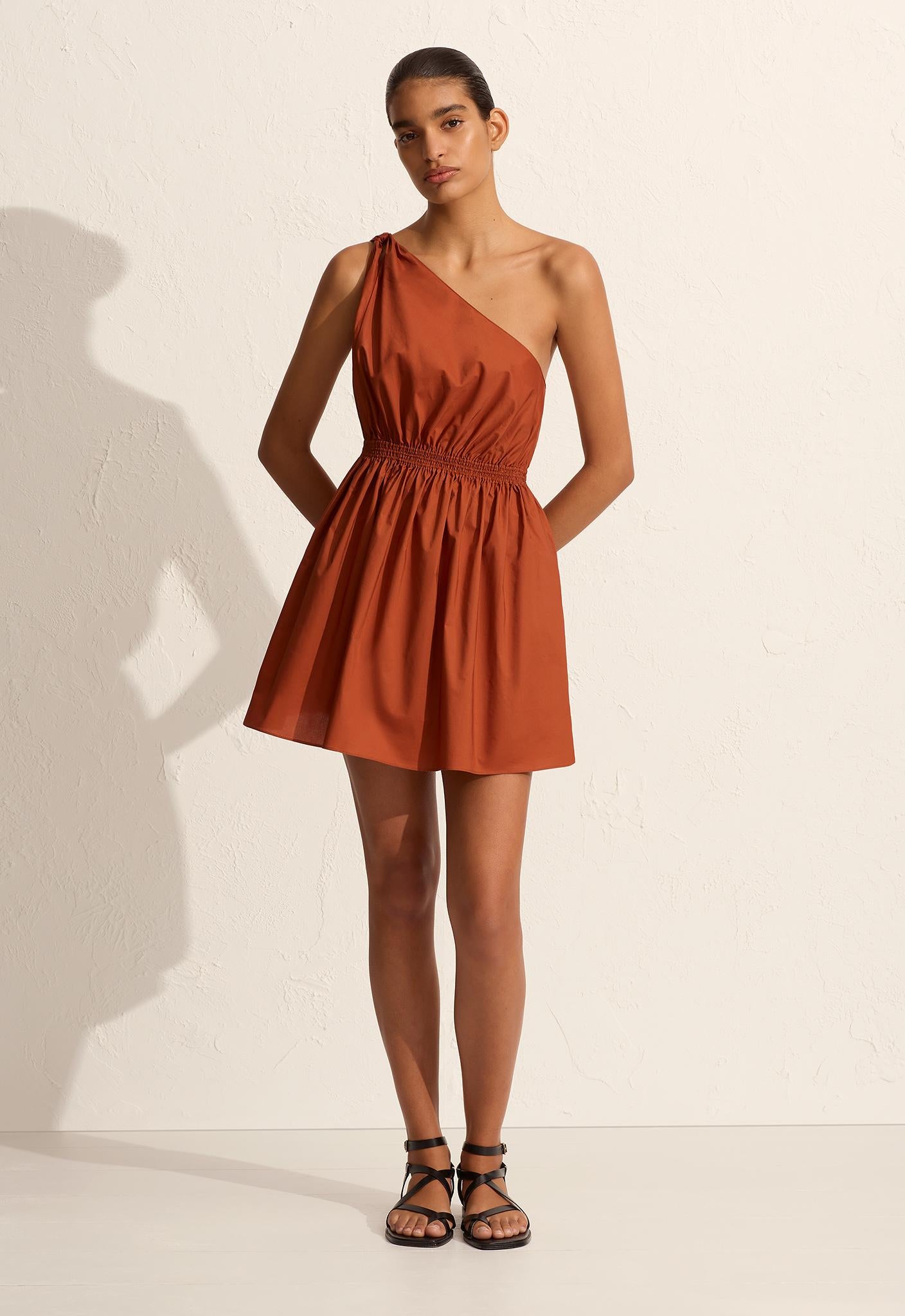 Twist Shoulder Mini Dress - Sienna - Matteau