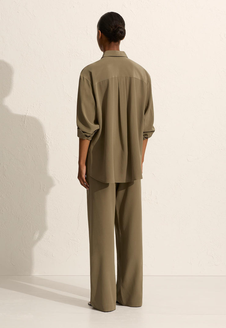 Long Sleeve Silk Shirt - Willow - Matteau
