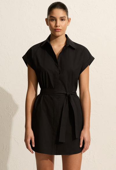 Mini Shirt Dress - Black - Matteau