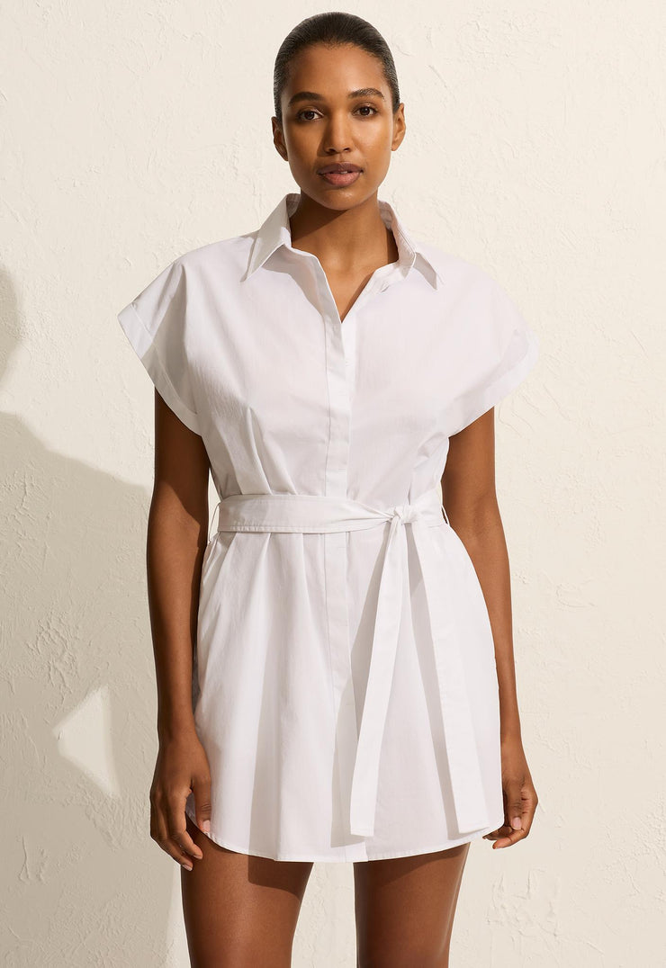 Mini Shirt Dress - White - Matteau