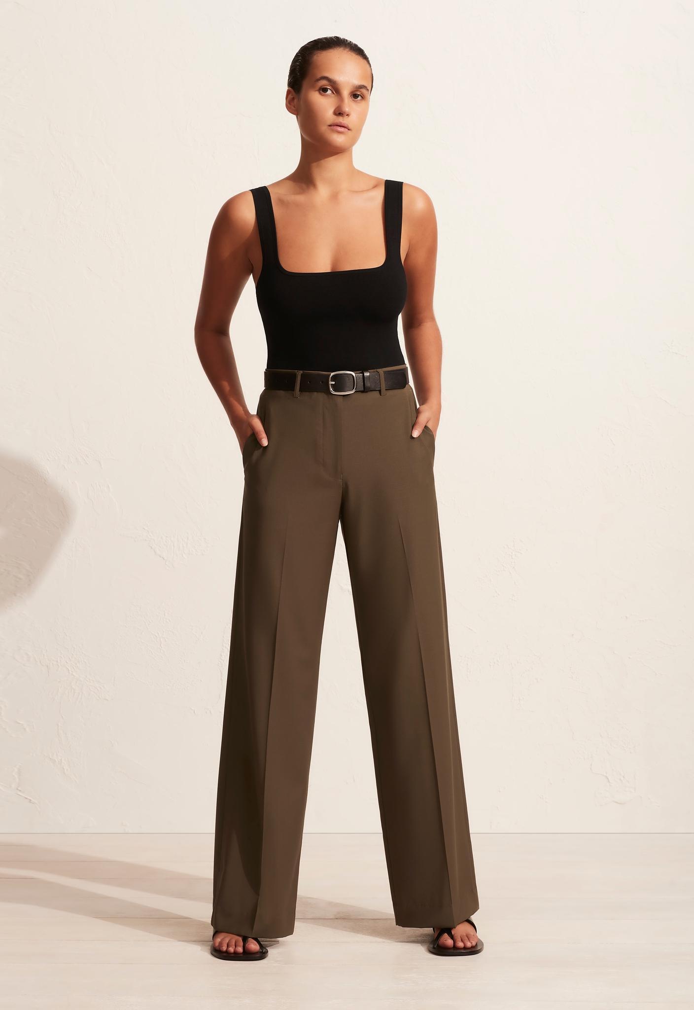Relaxed Tailored Trouser - Coffee - Matteau