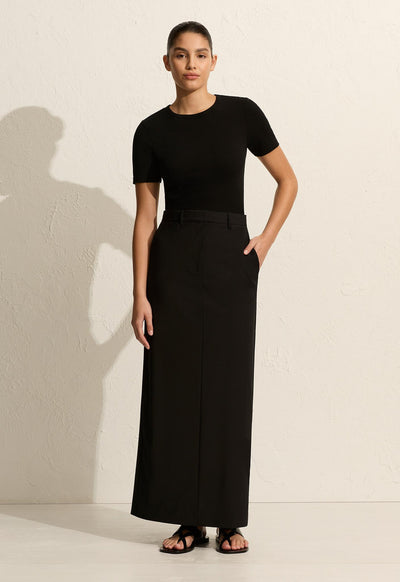 Relaxed Tailored Skirt - Black - Matteau