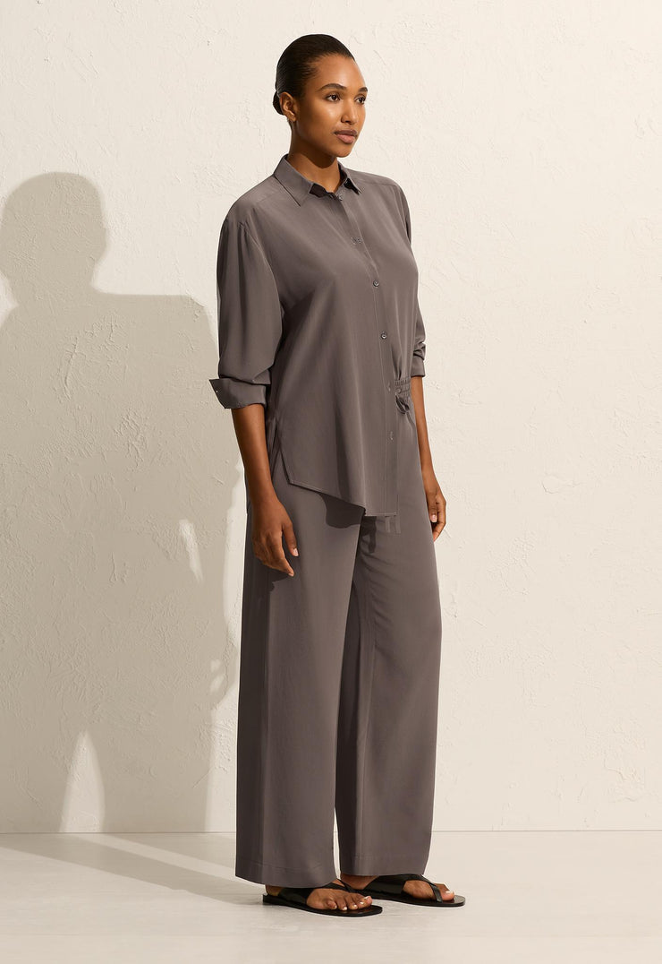 Long Sleeve Silk Shirt - Slate - Matteau