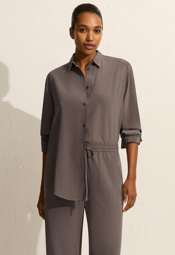 Long Sleeve Silk Shirt - Slate - Matteau
