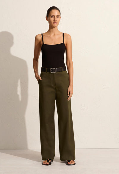 Straight Twill Trouser - Olive - Matteau