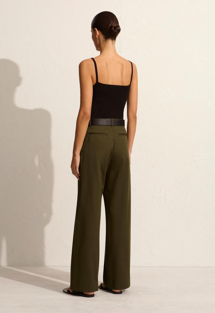 Straight Twill Trouser - Olive - Matteau