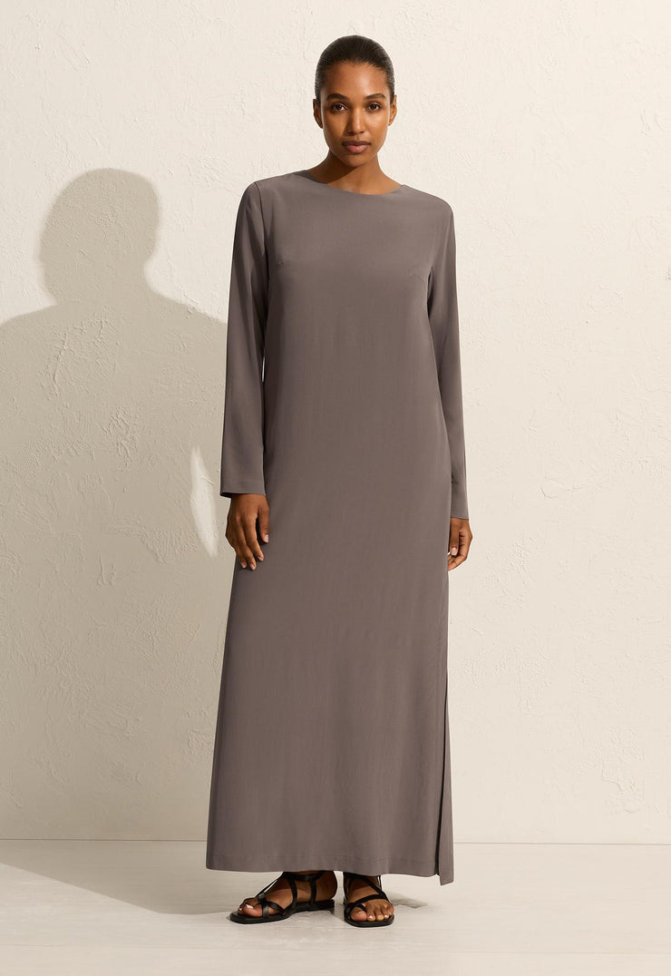 Long Sleeve Column Dress - Slate - Matteau