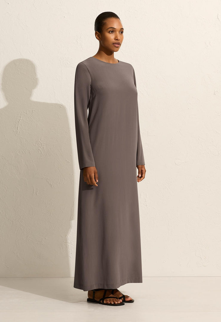 Long Sleeve Column Dress - Slate - Matteau