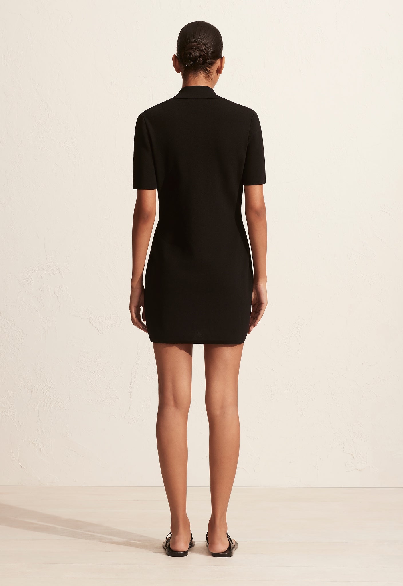 Asymmetric Knit Dress - Black - Matteau