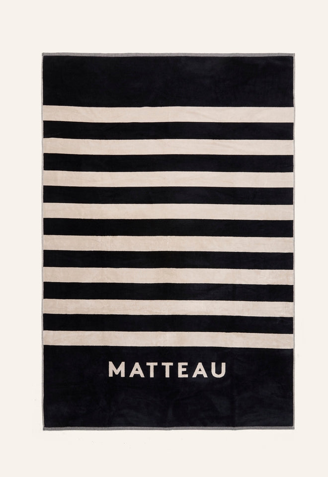 The Matteau Stripe Towel - Black/Ecru - Matteau