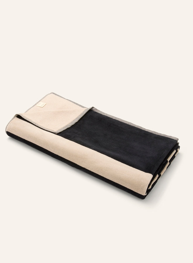 The Matteau Stripe Towel - Black/Ecru - Matteau